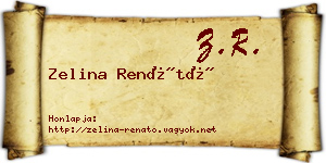 Zelina Renátó névjegykártya